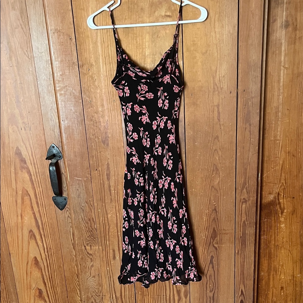 Charlotte Russe Black Dress with Pink Floral Design - Picture 2 of 2